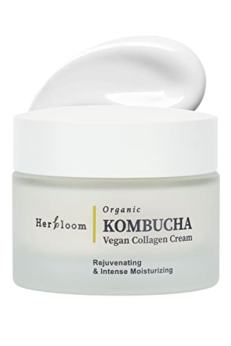 Herbloom | Vegan Kombucha Collagen Cream | Korean Collagen Face Cream, Rejuvenating Ceramide Moisturizer | Organic, Vegan, Cruelty Free, Paraben Free | 1.69 fl. oz.