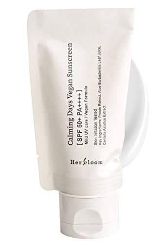 Herbloom | Calming Days Vegan Sunscreen | Organic Vegan Sunscreen, Aloe, Centella Sunscreen | Lightweight Formula for Sensitive Skin | SPF 50 | 1.69 fl.oz.