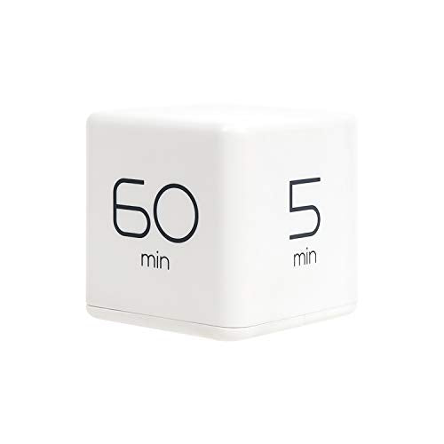 MOOAS | Cube Kitchen Timer, Kids Timer, Workout Timer |Timer for Studying, Cooking | White