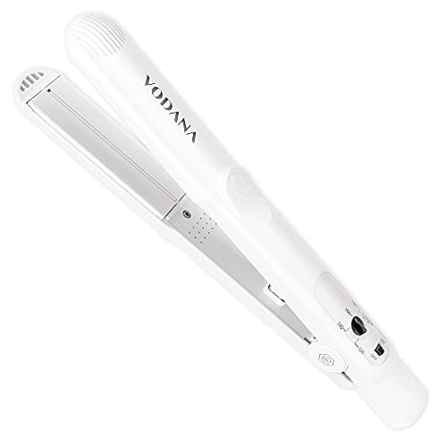 VODANA | Professional Softbar Flat Iron | Velvetbar Straightener Patented Technology | Silicone Bar Straightening System | 1 inch, White Gray