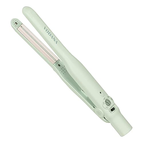 VODANA | Professional Softbar Flat Iron | Velvetbar Straightener Patented Technology, Ceramic Straightener, Silicone Bar | 0.5 inch, Melange Green)