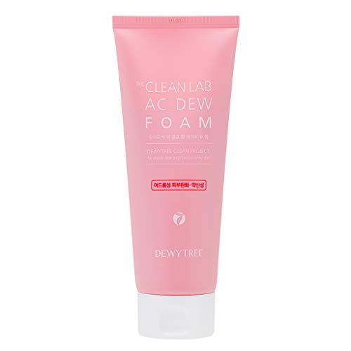 Dewytree The Clean Lab AC Dew Foam, Facial Cleanser 150ml (5.07 fl.oz.) - Pink Calamine Intensive Blemish & Acne Care Facial Cleansing Foam, Sebum Control, Relieves Skin Stress