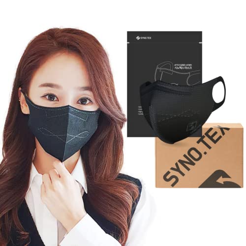 SYNOTEX | Face Mask Filter Efficiency≥94% | 5 layer Structure, Dust Mask | Large, Black | 50 Individually Pack in a box