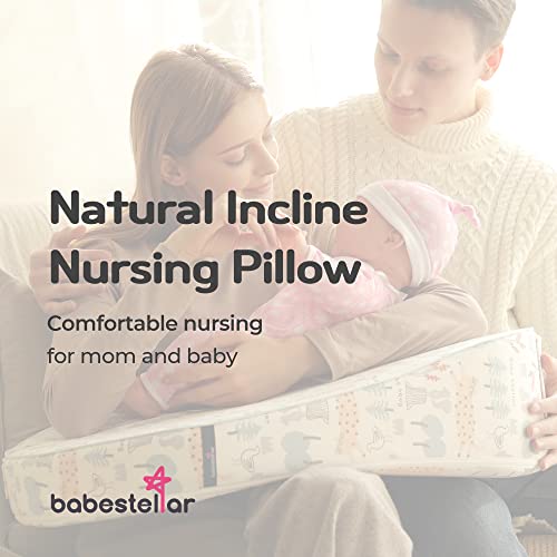 BABESTELLAR | Natural Incline Nursing Pillow for Breastfeeding | Baby Bottle Feeding Pillow, Breastfeeding Pillow | Adjustable Baby Nursing Pillow