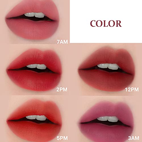 SAAT INSIGHT | All-Time Mood Velvet Matte Highly Pigmented Lip Stain Tint  | For Smudge-proof and Lasting Lip Makeup, Moisturizing Lip Gloss for Dry and Flaky Lips | 4g, color 7AM