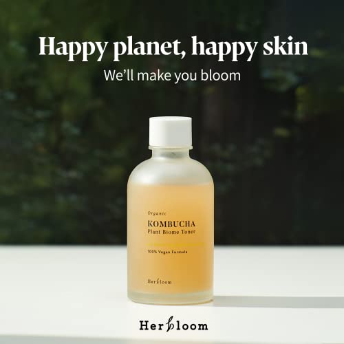 Herbloom | Organic Kombucha Biome Toner | Hydrating Facial Toner with Triple Hyaluronic Acid | For Oily Skin | Vegan Korean Skincare | 5.07fl.oz.