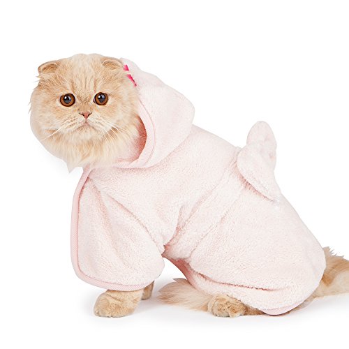 ElaBand (Catsmory) | Microfiber Bath Gown for Small Dog and Cat Bath Robe Towel, Quick Drying | Medium