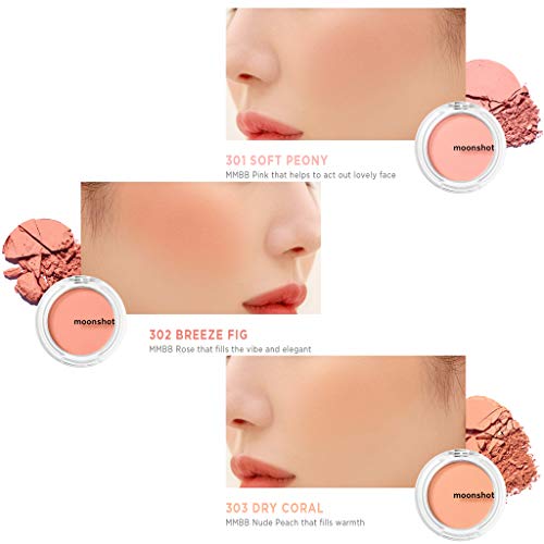 Moonshot | Air Blusher | Lightweight Texture Lovely Mood Color Blusher | Long-Wearing Effect | 5g, 303 Dry Coral