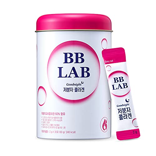 BB LAB | Good Night Collagen, Low Molecular Collagen Powder Stick Supplement | Vitamin C, Hyaluronic Acid, 12 Probiotics | Mix Berry Flavor | 30 sticks