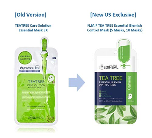 Mediheal Official | Tea Tree Essential Blemish Control Mask | Skin Soothing & Sebum Control Mask Pack for Sensitive Oily Skin | 10 Masks