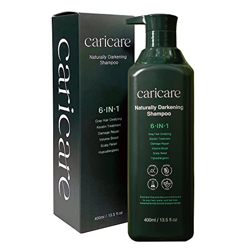 CARICARE | Naturally Gray Reduce Shampoo, Darkening Gray Hair | Keratin Treatment, Damage Repair, Volume Boost, Scalp Relief, Hypoallergenic | Pack of 1, 13.5 Fl Oz