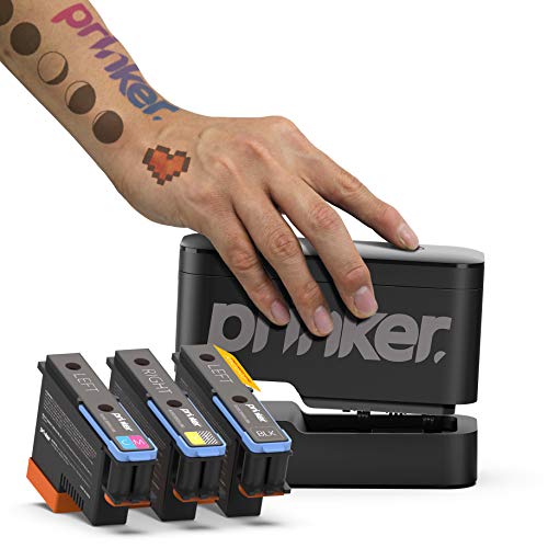 Prinker | Temporary Tattoo Device Package | Instant Custom Temporary Tattoos with Premium Cosmetic Full Color and Black Ink | Compatible with iOS & Android devices