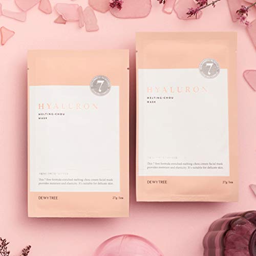 Dewytree | Hyaluron Melting Chou Mask | NMF, Hyaluronic Acid, Ceramide Contains Powerful Hydrating Facial Daily Mask Sheet, Superfine Fiber Sheet | 27g, 10 Pack