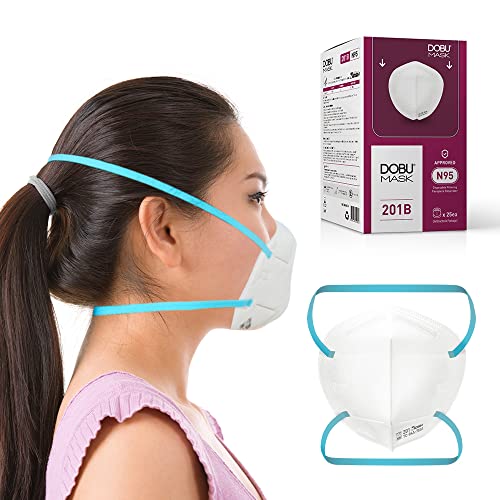 DOBU MASK | N95 Mask NIOSH 2D Foldable Medium | Small Face Mask with soft nose foam | Model 201B, Respirator Case of 25