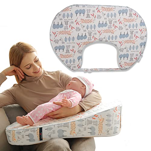 BABESTELLAR | Natural Incline Nursing Pillow for Breastfeeding | Baby Bottle Feeding Pillow, Breastfeeding Pillow | Adjustable Baby Nursing Pillow